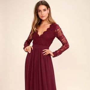 Lulus Awaken My Love Burgundy Maxi Dress